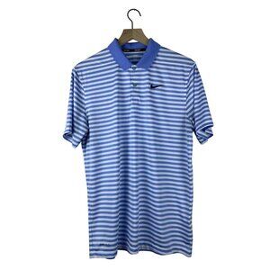 Nike Dri-Fit Performance Golf Polo Men's Medium Stripe Lightweight Breathable